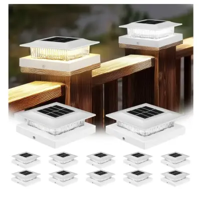 12 pack 4x4 solar post cap lights similar to image