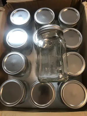 12pc glass quart jars