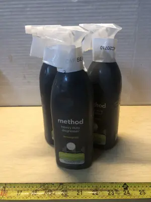 3 bottles 28oz method heavy duty degreaser