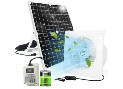Solar powered chicken coop fans (one fan needs blade replaced ) as is similar to image