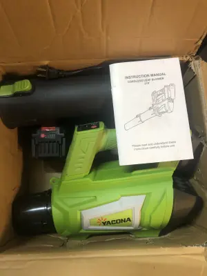 Yacona cordless leaf blower works