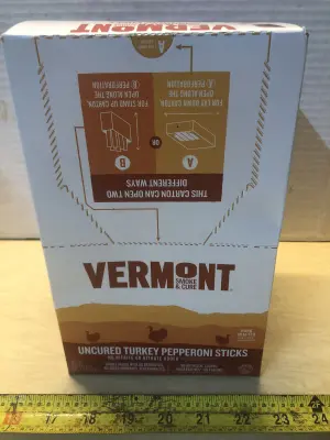 2 boxes Vermont smoke & cure uncurled turkey pepperoni sticks exp:8/7/26