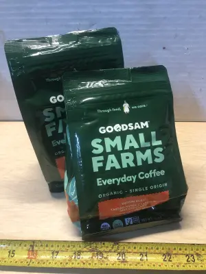 2 bags 12oz GoodSam small farms organic ground coffee exp:7/28/26