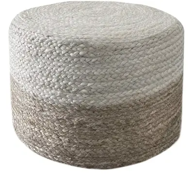 Pouf ottoman jute braided similar to image
