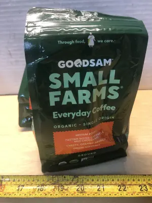 2 bags 12oz GoodSam small farms organic ground coffee exp:7/28/26