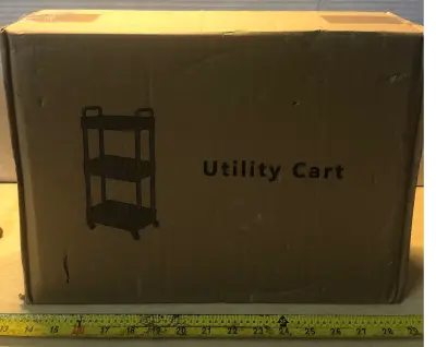 Plastic utility cart on wheels