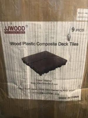 JJ wood 9pc wood plastic composite deck tiles