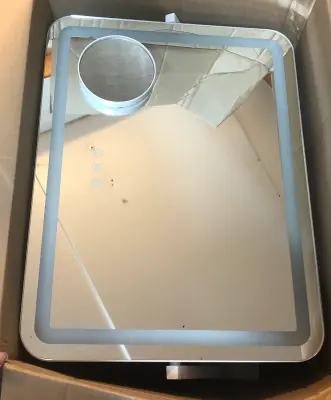 Makeup mirror with light and magnifying mirror