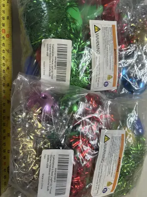 2ct three pack light up tinsel garland necklaces