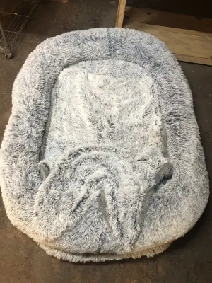 Human sized dog bed with blanket used