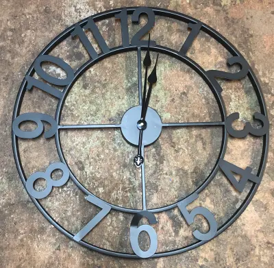 24” metal wall clock