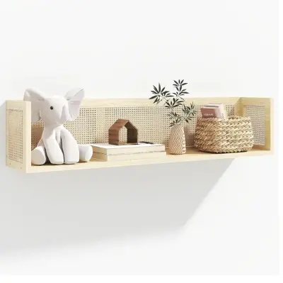 36” rattan wall shelf similar to image