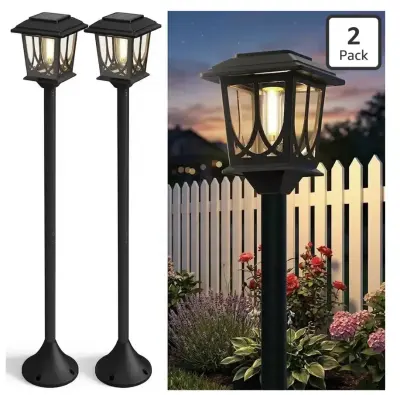 2 pack outdoor solar lamp post lights similar to image