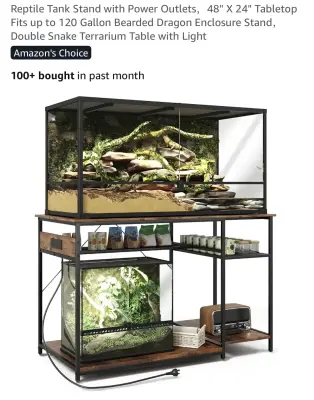 ZZJIHAI reptile stand holds 120 gallon tank similar to image