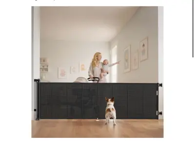 extra wide retractable dog gate used as is