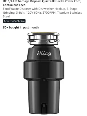 Hliay 3/4HP garage disposal similar to image