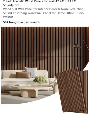 2 pack 47.24x23.81” acoustic wood slat panels similar to image