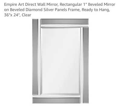 36”x24” Empire Art wall mirror similar to image