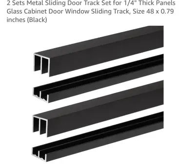 2 sets 48” metal sliding door track 1/4”