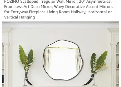 20” irregular shaped wall mirror similar to image
