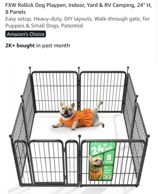 24” 8 panel rollick playpen for pets similar to image