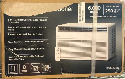6,000BTU 250sqft LG air conditioner untested as is