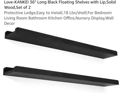 36” floating shelves similar to image