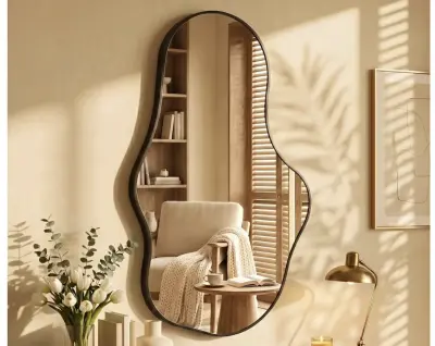 22”x36” irregular wall mirror similar to image