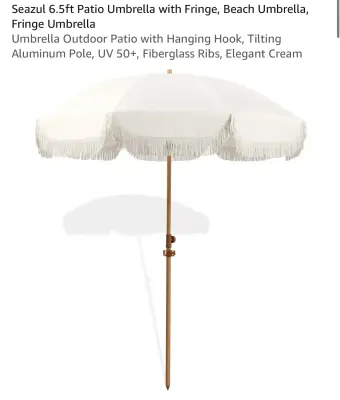 6.5ft beach tassel umbrella similar to image