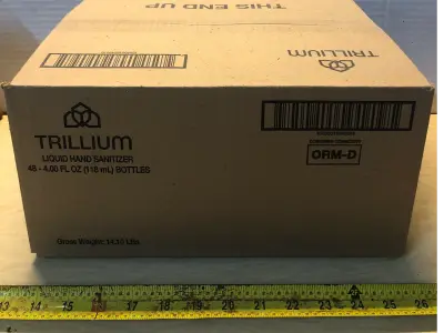 48 bottles 4oz trillium liquid hand sanitizer