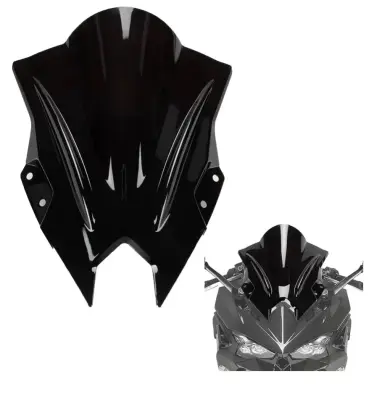 Transparent motorcycle windshield double bubble for ninja 500 similar to image