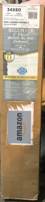 34”x60” cordless 2” faux wood blind