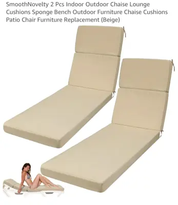 2pc indoor outdoor chaise lounge cushions similar to image