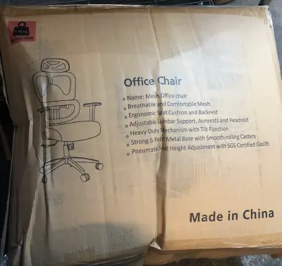 Office chair box damaged as is