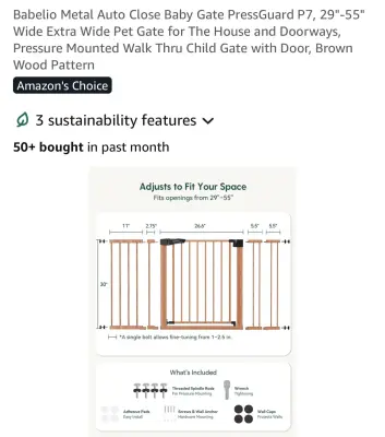 Babelio baby gate 24”-55” similar to image
