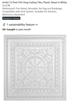 12 pack 2”x2” 3D decorative ceiling tile similar to image