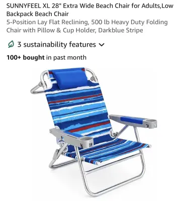 Sunny Feel extra wide beach chair similar to image
