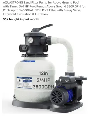 AquaStrong sand filter pump untested as is similar to image
