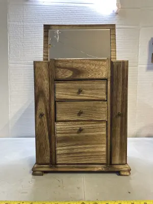 jewelry box broken mirror and small chip
