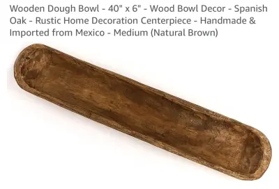 40” wooden dough bowl for candles similar to image