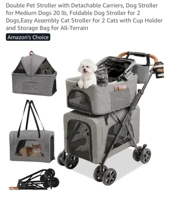 Double pet stroller similar to image