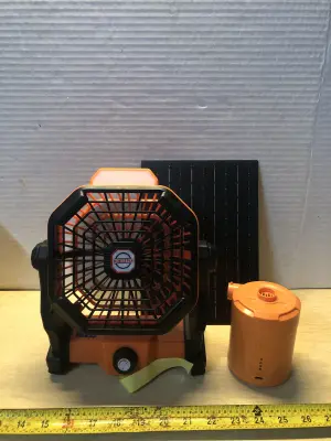 2in1 rechargeable mobile fan with solar charger works