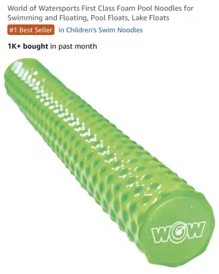 Wow dipped foam pool noodle life saving device
