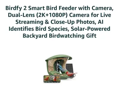 Birdfy smart bird feeder with camera similar to image
