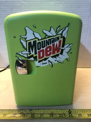 Mountain Dew mini fridge comes on
