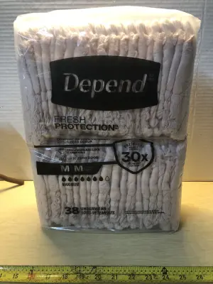 2 bags Depends medium 38 underwear