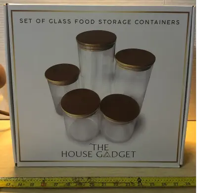 5pc set of glass food storage containers