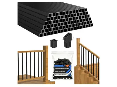 36” square aluminum deck balusters 60pack box damaged as is similar to image