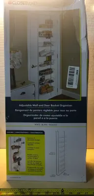 Adjustable wall and door basket organizer