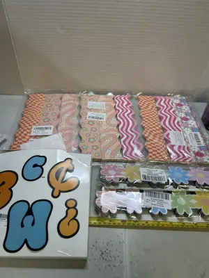 magnetic and paper boarders with number and letter set for a classroo